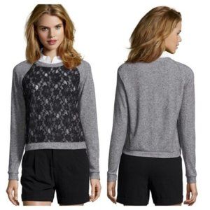 BCBG‎ Max Azria Colleen Lace Cotton Sweatshirt XS
